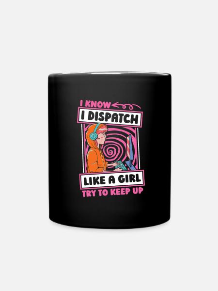 Notruf Leitstelle Einsatzzentrale Mädchen - Tasse einfarbig - Schwarz