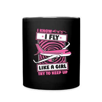 Hôtesse de l’air drôle - Mug uni - noir - Devant