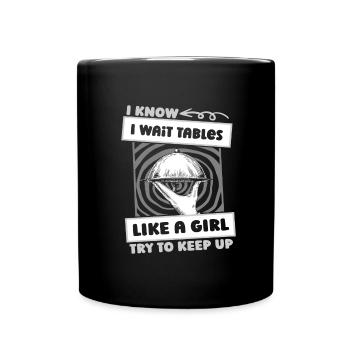 Waiter Waitress Funny - Full Colour Mug - black - Front