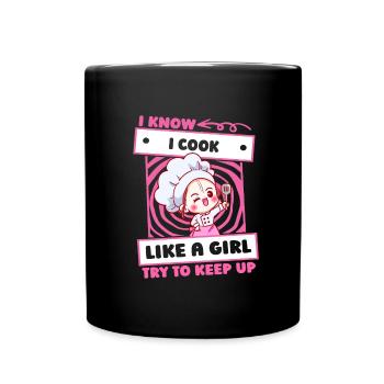Chef cuisinier mignon - Mug uni - noir - Devant