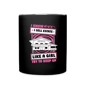 Real Estate Agent Girl - Full Colour Mug - black - Front