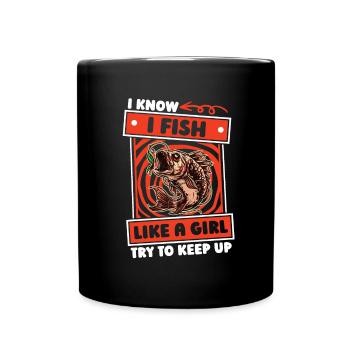 Angler Fishing Funny - Full Colour Mug - black - Front
