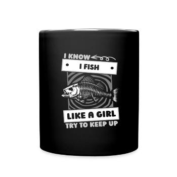 Angler Fishing Funny - Full Colour Mug - black - Front