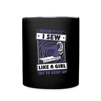 Sewing Sewing Machine Funny - Full Colour Mug - black - Front