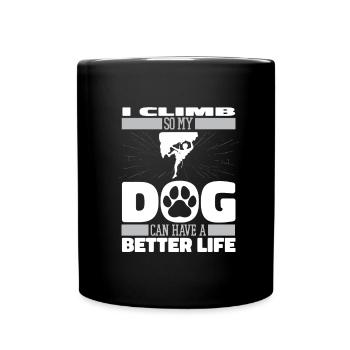 Klettern Kletterer Hund - Tasse einfarbig - Schwarz - Vorne