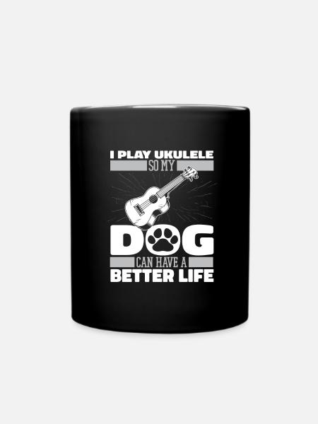 Ukulele Dog - Full Colour Mug - black