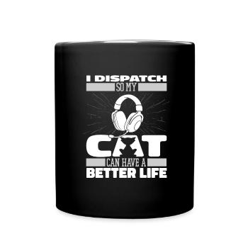 Emergency call control center cats - Full Colour Mug - black - Front