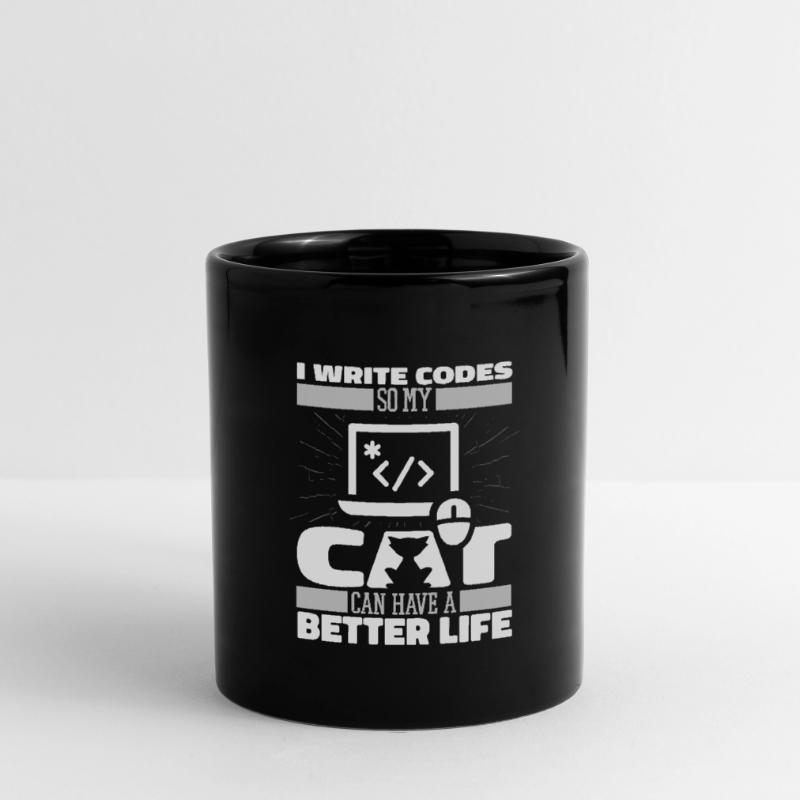 Entwickler Coder Programmierer Katze Tasse einfarbig