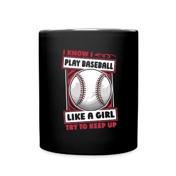 Fille de baseball - Mug uni - noir - Devant