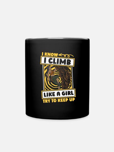 Klettern Kletterer Mädchen - Tasse einfarbig - Schwarz