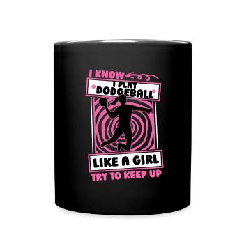 Filles de ballon chasseur - Mug uni - noir - Devant