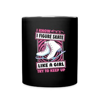 Figure skating Figure skater Witzig - Full Colour Mug - black - Front