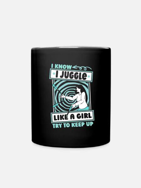 Jonglieren Jongleur Humor - Tasse einfarbig - Schwarz
