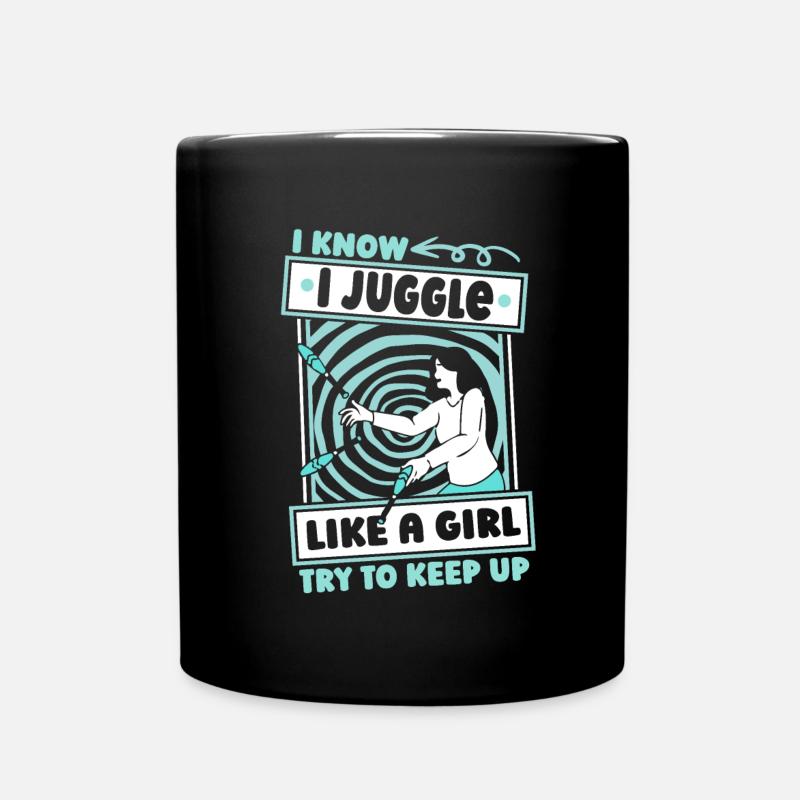 Jonglieren Jongleur Humor - Tasse einfarbig - Schwarz