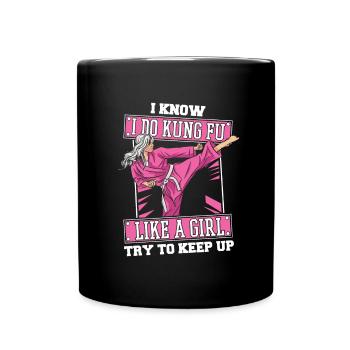 Kung Fu Lustig - Tasse einfarbig - Schwarz - Vorne