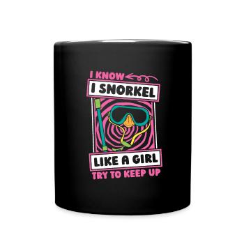 Snorkeling drôle - Mug uni - noir - Devant