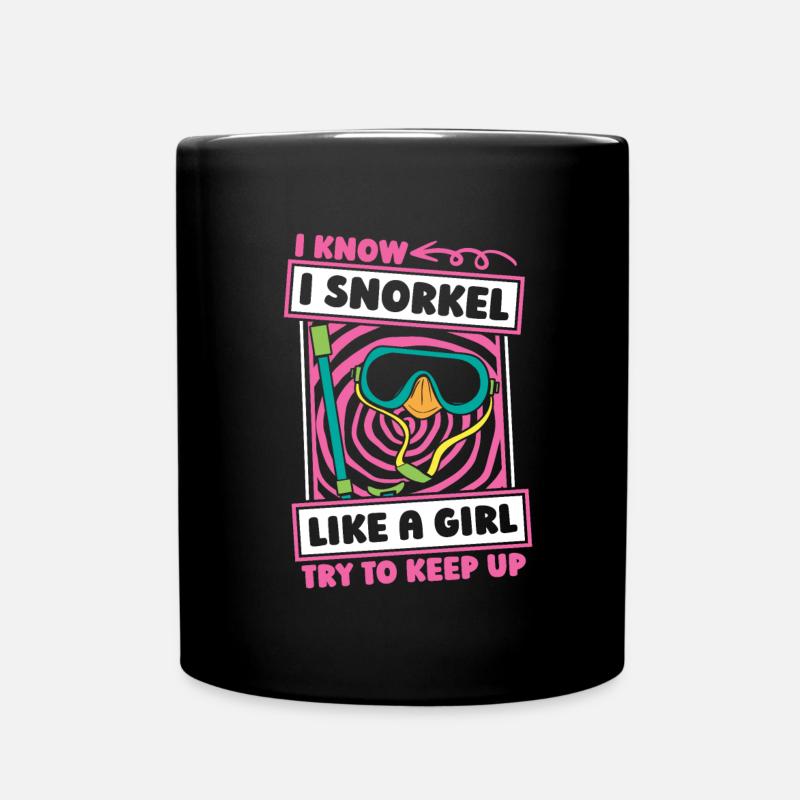 Schnorcheln Witzig - Tasse einfarbig - Schwarz