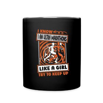 Ultramarathon Witzig - Tasse einfarbig - Schwarz - Vorne