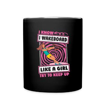 Wakeboard Wakeboarder Witzig - Tasse einfarbig - Schwarz - Vorne