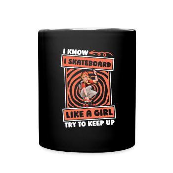 Skateboard Skater Girls - Full Colour Mug - black - Front