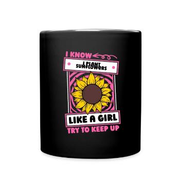Fille de tournesol - Mug uni - noir - Devant