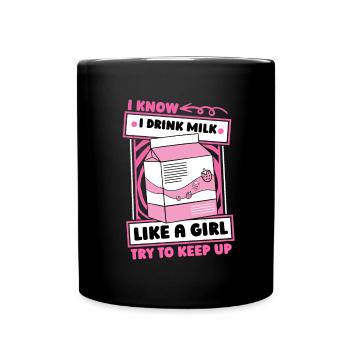 Fille au lait de vache - Mug uni - noir - Devant