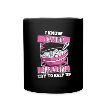 Pho Bowl Mädchen - Tasse einfarbig - Schwarz - Vorne