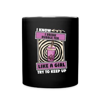 Bubble Tea Boba Girl - Mug uni - noir - Devant