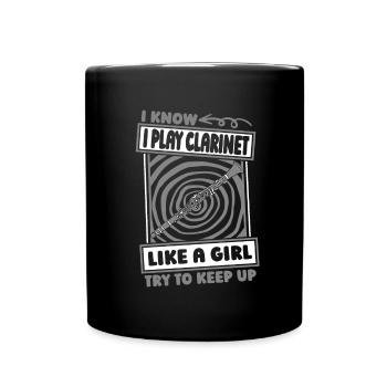 Klarinette Klarinettist Humor - Tasse einfarbig - Schwarz - Vorne