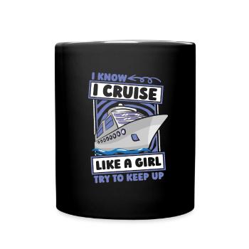 Kreuzfahrtschiff Mädchen - Tasse einfarbig - Schwarz - Vorne