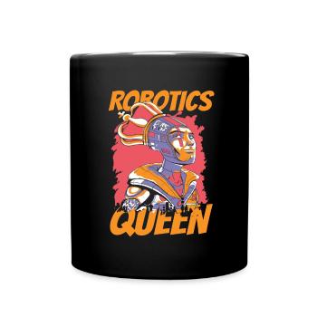 Robotik Ai Roboter Königin - Tasse einfarbig - Schwarz - Vorne
