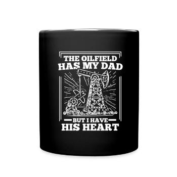 Papa oil field oil rig - Full Colour Mug - black - Front