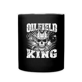 Oil Field Oil Rig Skull - Full Colour Mug - black - Front