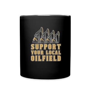 Ölfeld Bohrinsel Pumpe - Tasse einfarbig - Schwarz - Vorne