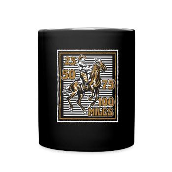 Pferd Reitsport Cowboy Ausdauerreiten - Tasse einfarbig - Schwarz - Vorne