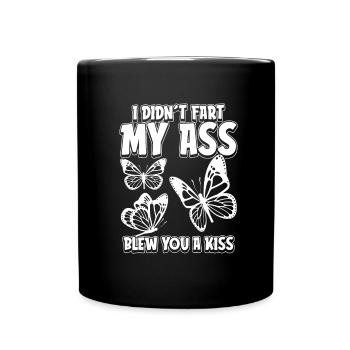 Humour papillon - Mug uni - noir - Devant