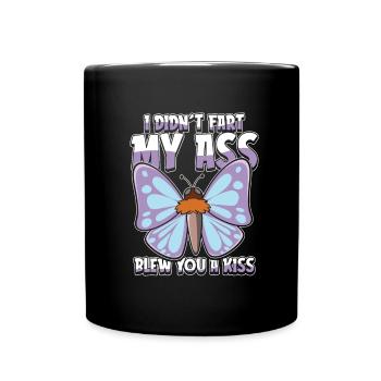 Schmetterling Witzig - Tasse einfarbig - Schwarz - Vorne