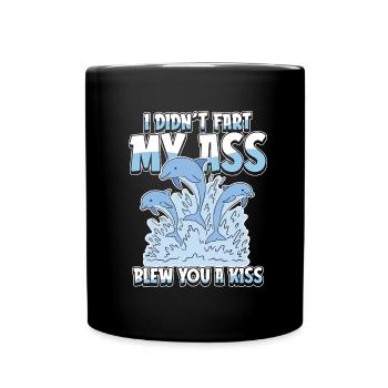 Dolphin Dolphin Funny - Full Colour Mug - black - Front