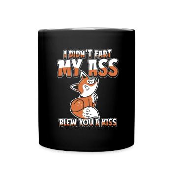 Fuchs Lustig - Tasse einfarbig - Schwarz - Vorne