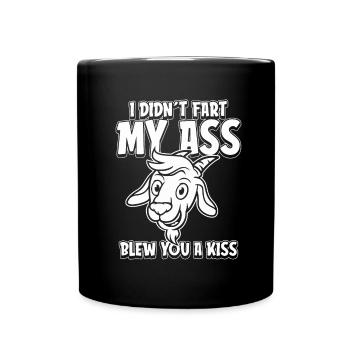 Chèvre drôle - Mug uni - noir - Devant