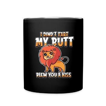 Léo drôle je n’ai pas pété mes fesses t’a soufflé un baiser - Mug uni - noir - Devant