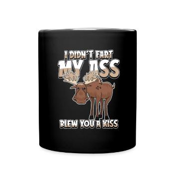 Elk drôle je n’ai pas pété mes fesses t’a soufflé un baiser - Mug uni - noir - Devant