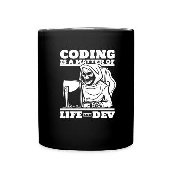 Développeur Coder Programmeur Squelette - Mug uni - noir - Devant