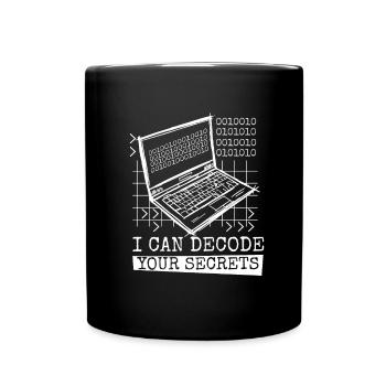 Entwickler Coder Programmierer Dekodieren - Tasse einfarbig - Schwarz - Vorne