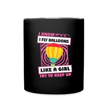 Montgolfières filles - Mug uni - noir - Devant