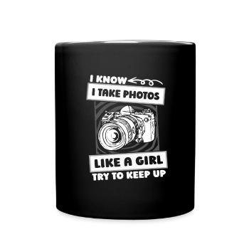 Photographe Photographie Caméra Fille - Mug uni - noir - Devant