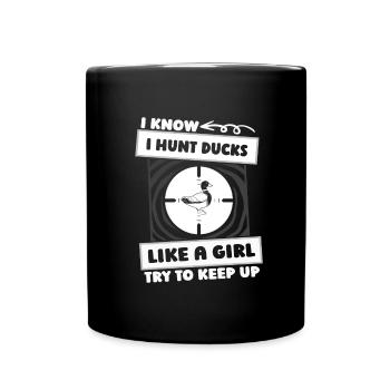 Duck Hunting Duck Hunting Girl - Full Colour Mug - black - Front