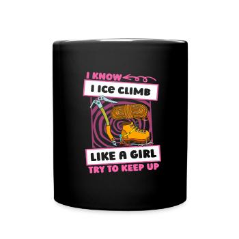 Ice climbing girls - Full Colour Mug - black - Front