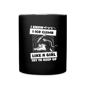 Ice climbing girls - Full Colour Mug - black - Front