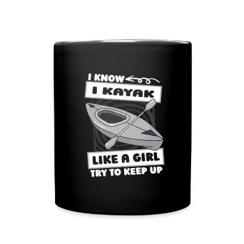 Kayakiste Fille - Mug uni - noir - Devant